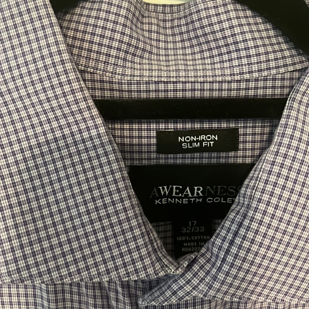 Kenneth Cole Awearness 17 32/33 Slim Fit Dress Shirt - Picture 2 of 3